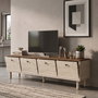 Hanah Home Soporte para TV Pura en Travertino y Venezia Walnut